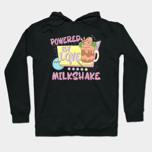Powered By Love Milkshake Retro 80s 90s Who Loves Milkshakes For Matching Couples Hoodie